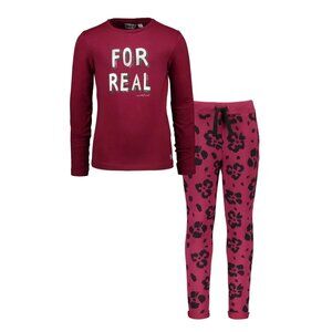 NWT - Moodstreet - Girls' Burgundy Graphic Top and Leggings Set, size 6